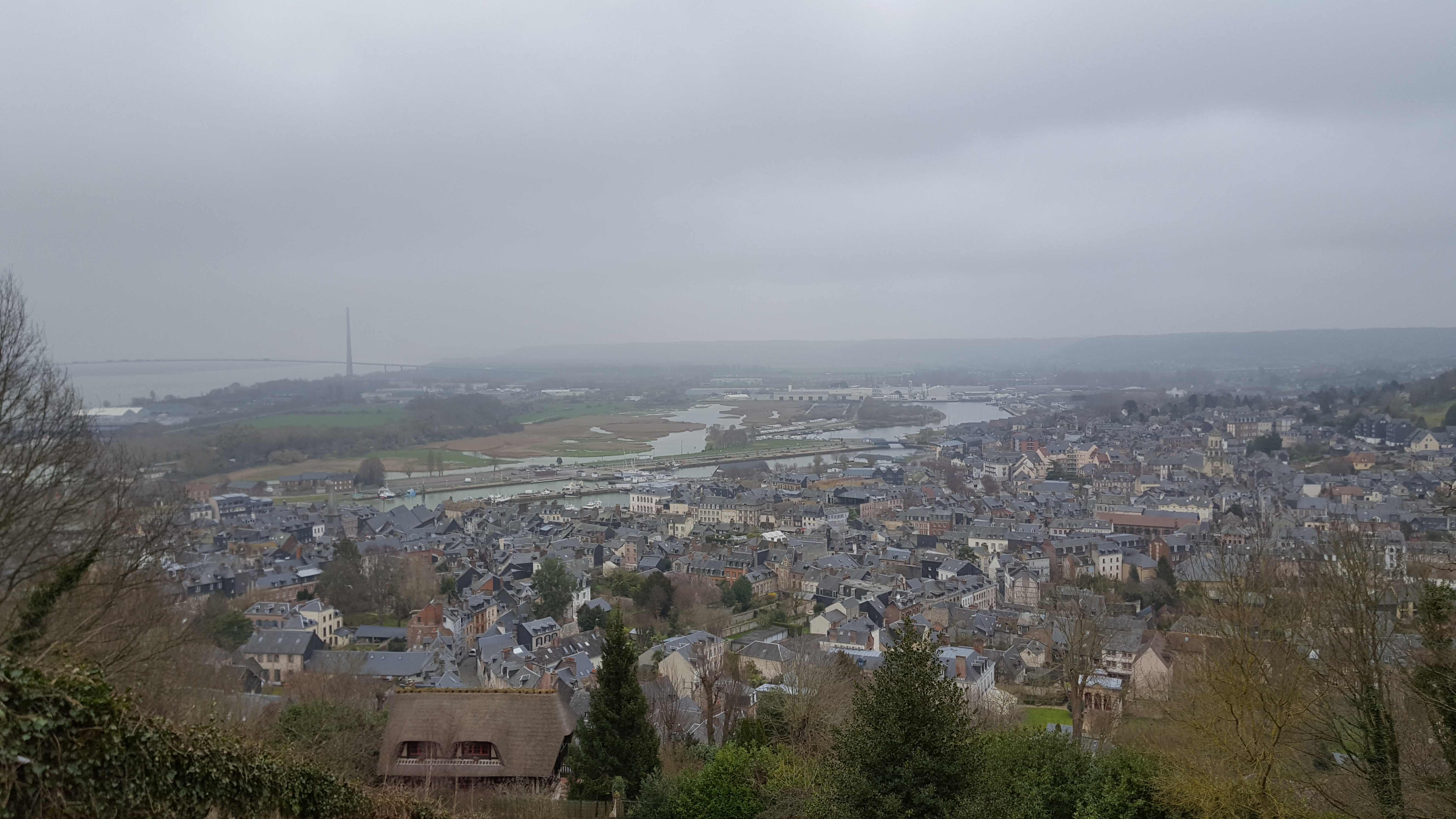 The view over Honfleur to Le Havre