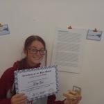 Ruby collecting her certificate Ruby collecting her certificate