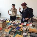 Talking about books in The Margate Bookshop pop up shop