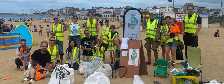 Plastic Free Thanet beach clean with Rise Up Clean Up